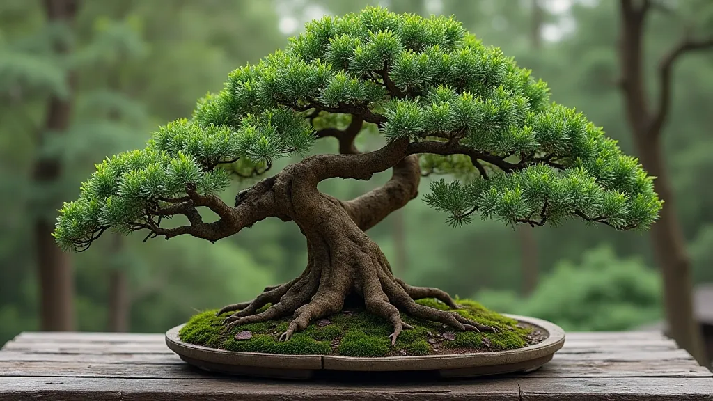 Aerial view of a mature juniper bonsai